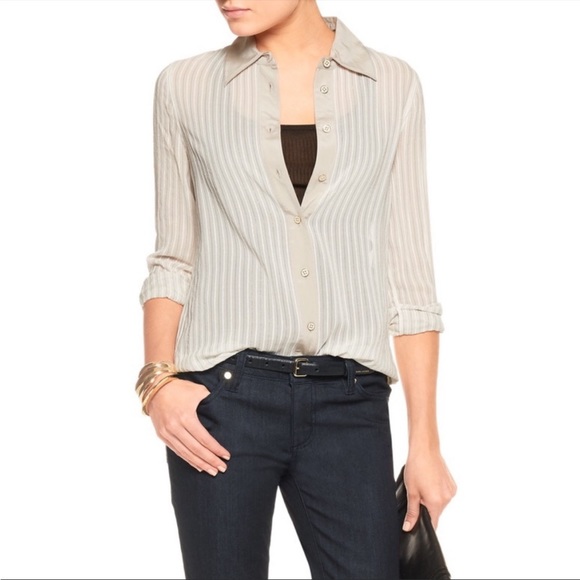 Tory Burch Misty Silk Blouse Ivory Combo Size 0 XS - Picture 1 of 15